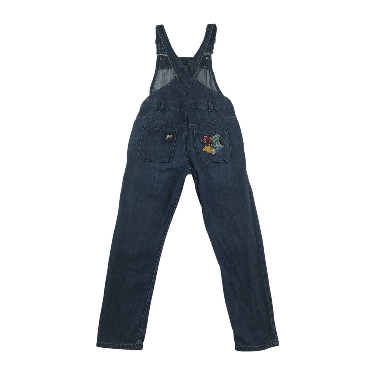 M&S dungaree 10-11 years blue denim with embroidered Harry Potter patches long leg