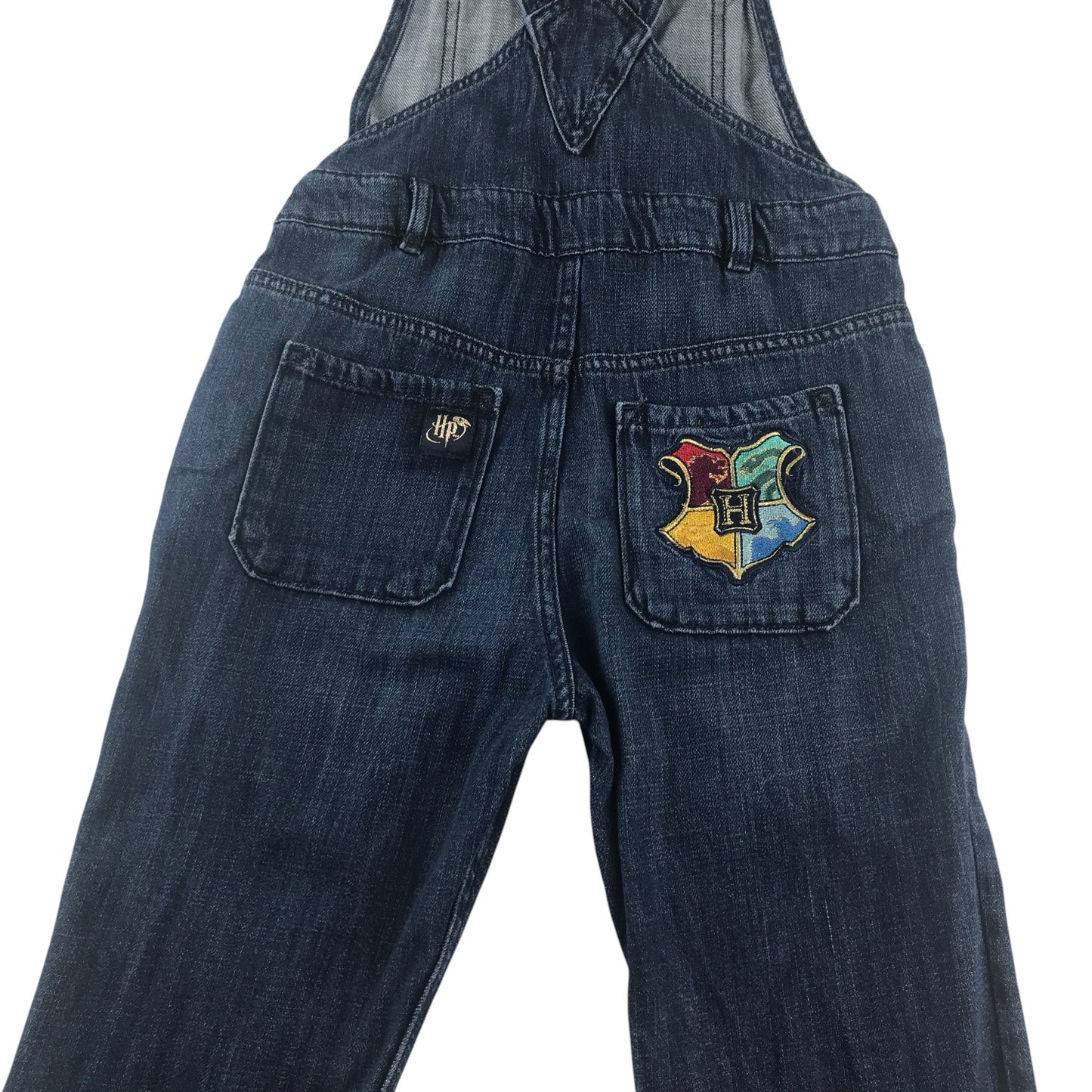 M&S dungaree 10-11 years blue denim with embroidered Harry Potter patches long leg