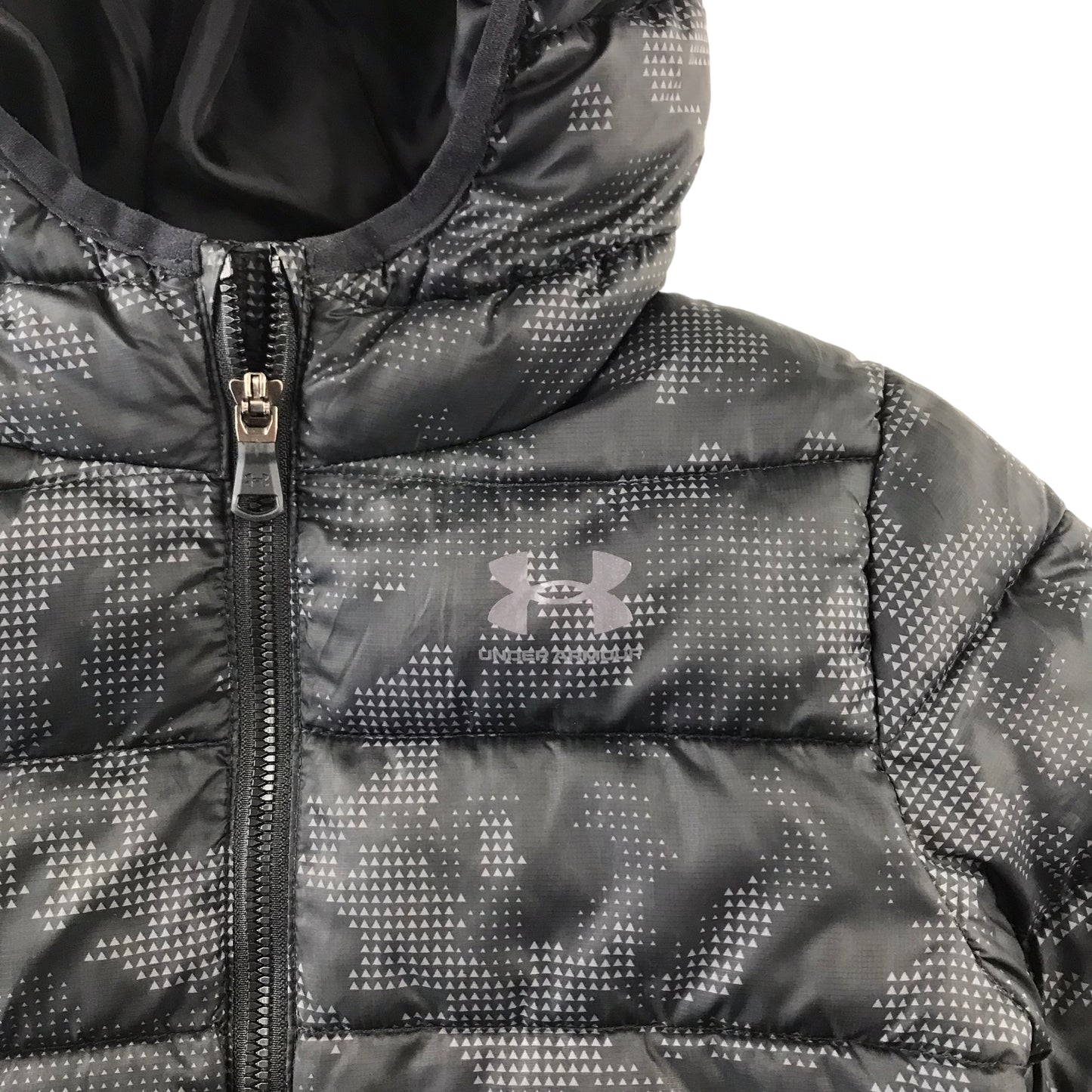 Under Armor Jacket Age 4 Black Loose Fit Camo Puffer