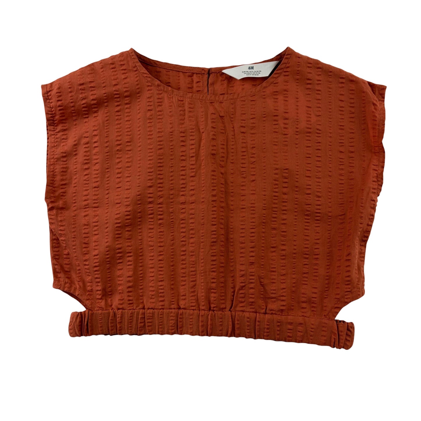 H&M 10-11 years orange blouse shorts 2 piece set cotton