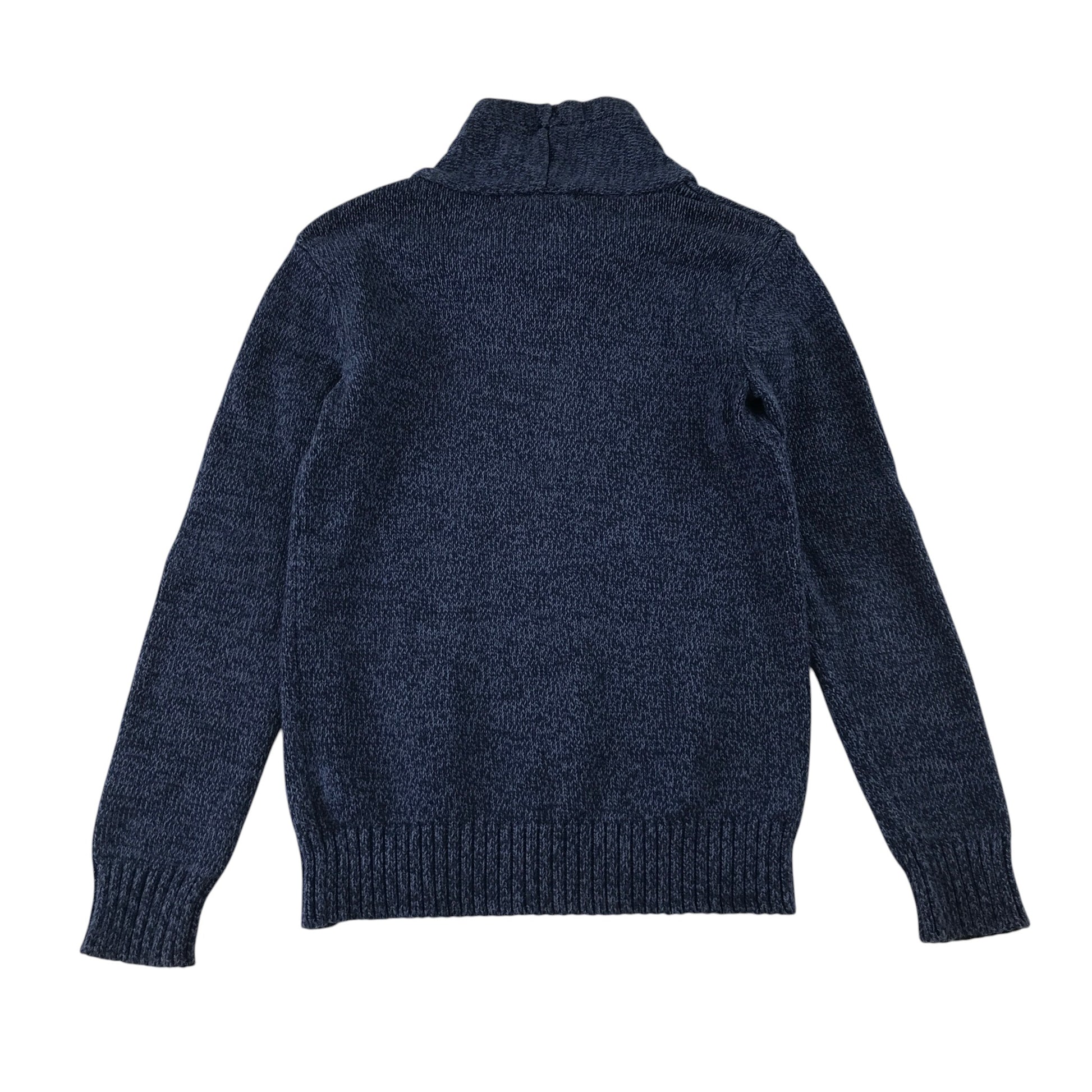 H&M 11-12 years navy blue jumper shawl collar cotton