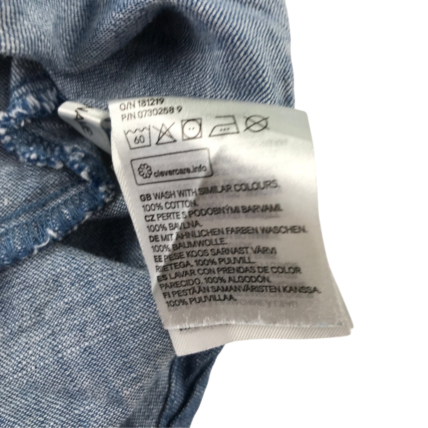 H&M 5-6 years blue denim long sleeve dress cotton