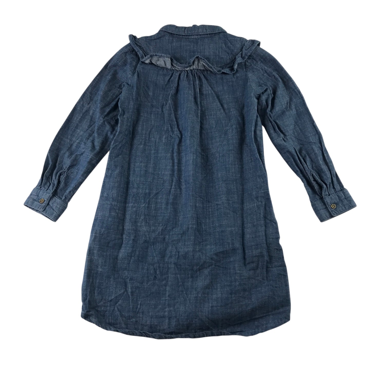 H&M 5-6 years blue denim long sleeve dress cotton