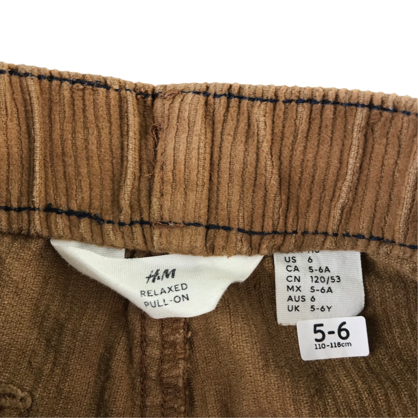 H&M 5-6 years brown corduroy trousers cotton