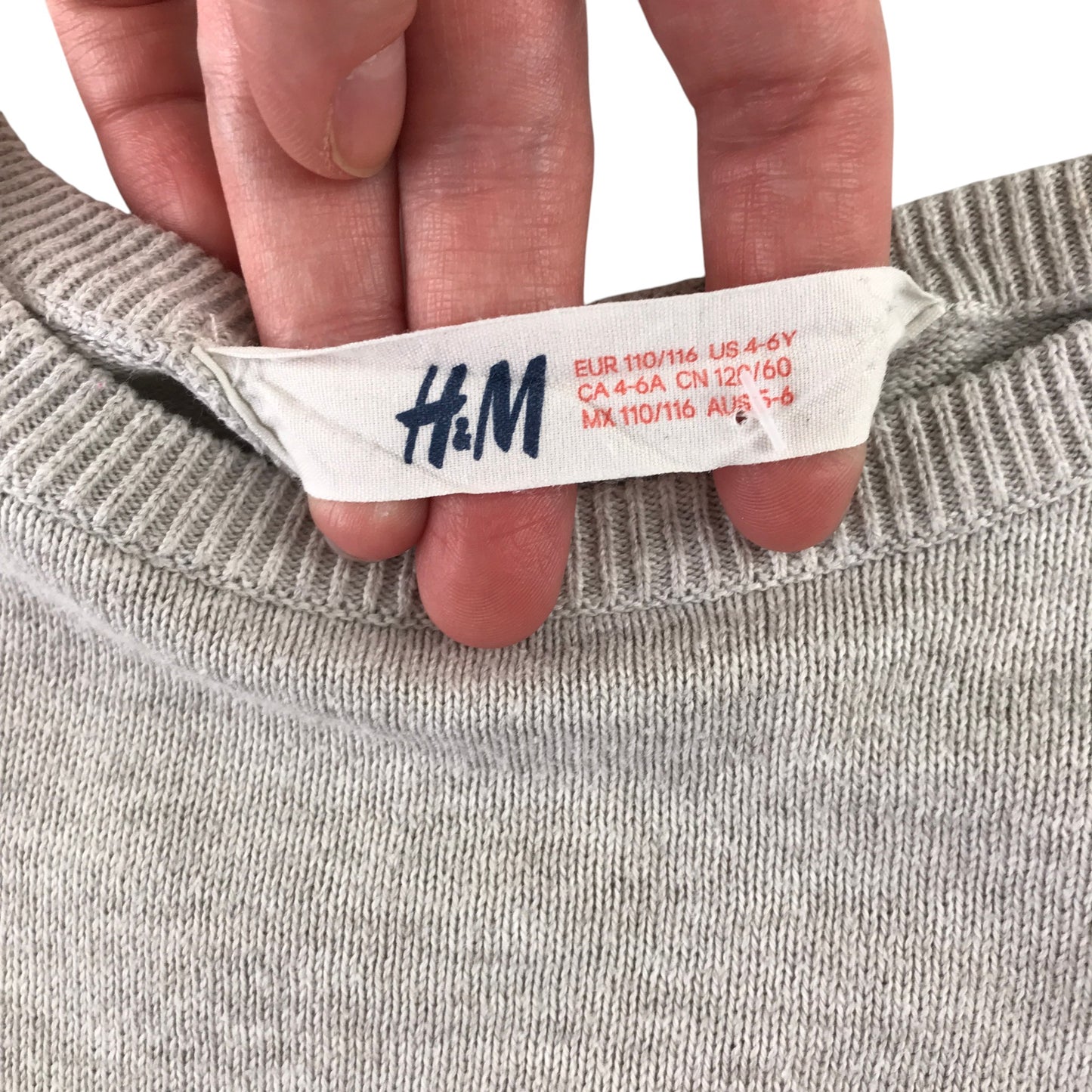 H&M 5-6 years grey jumper number 9 cotton