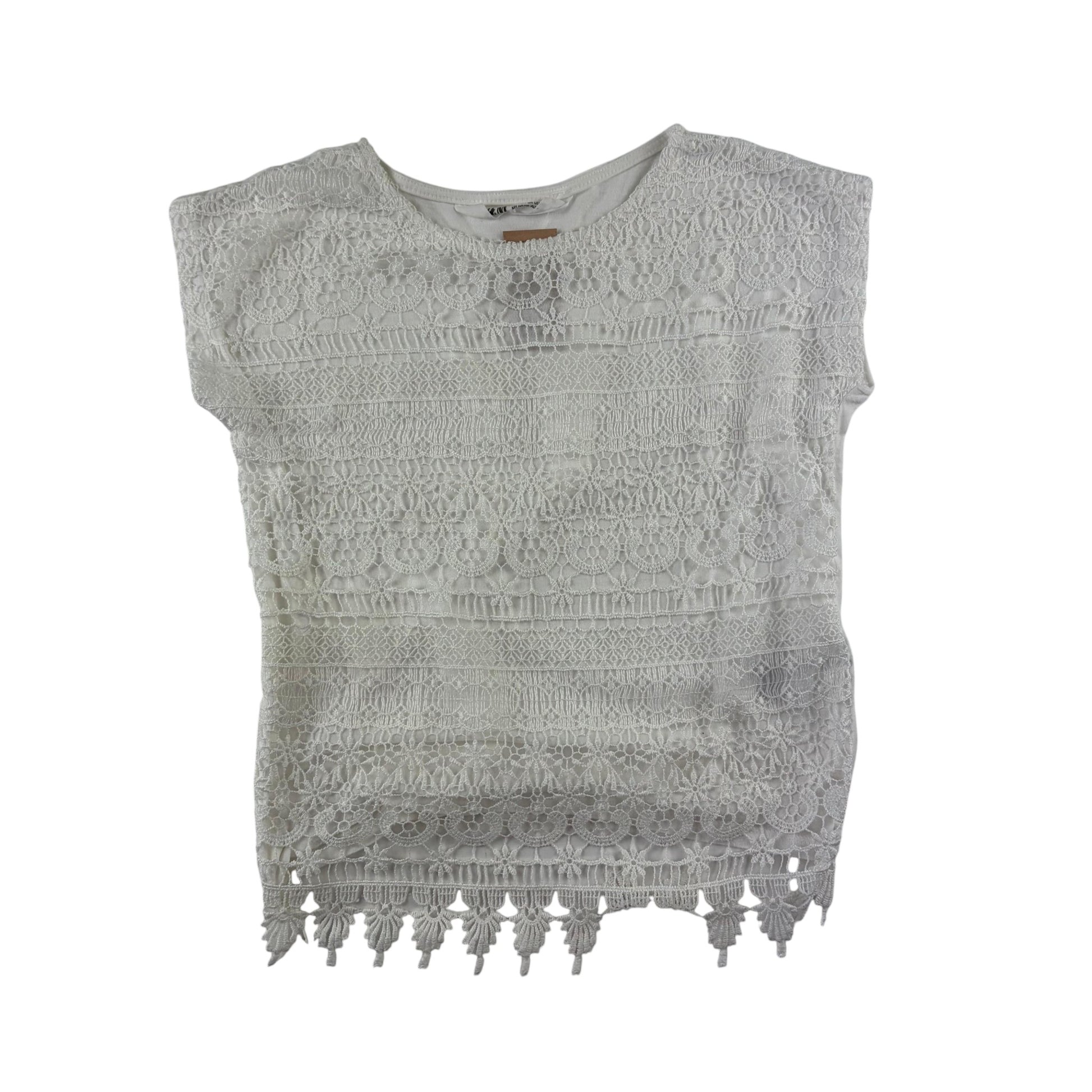 H&M 5-6 years white blouse cotton polyester