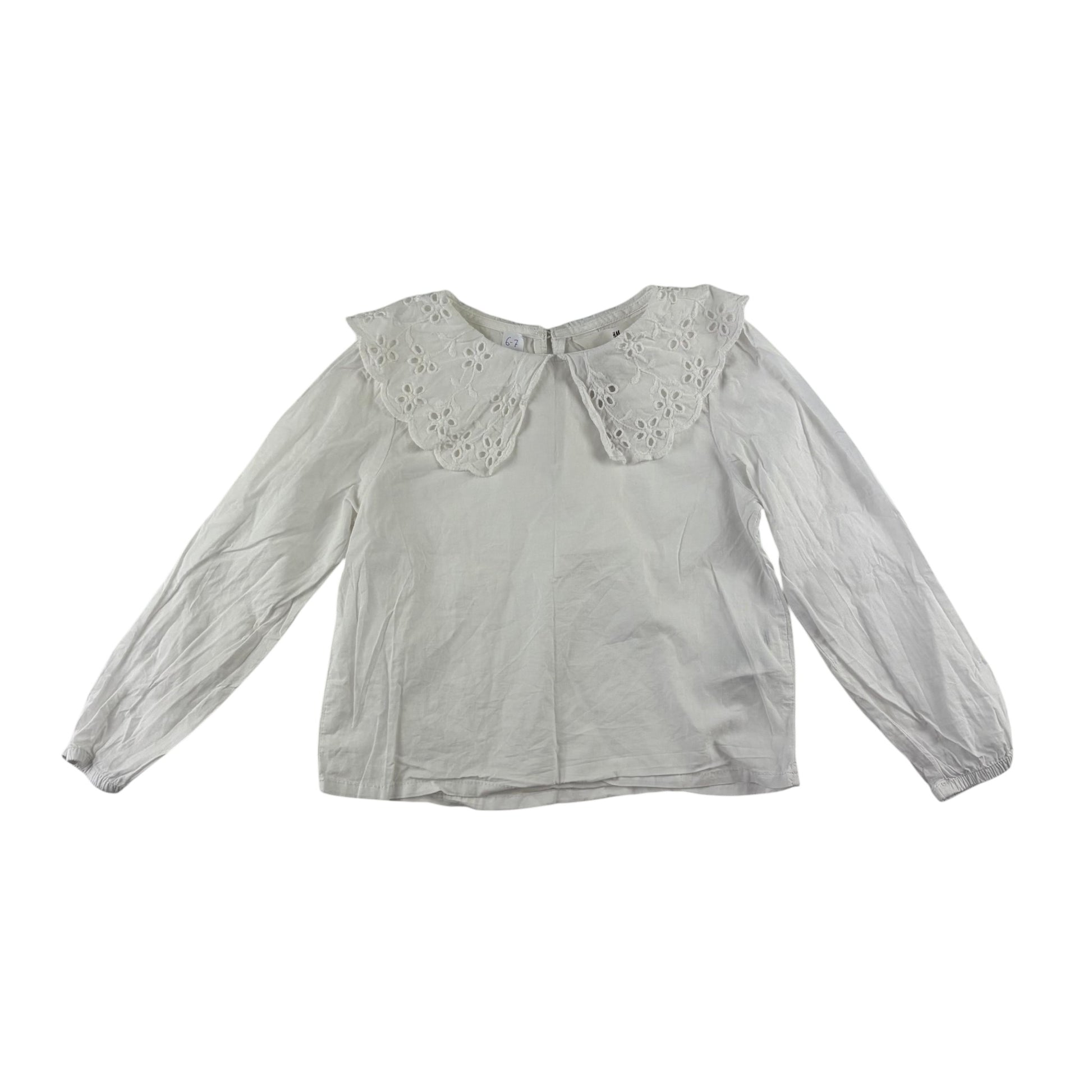 H&M 6-7 years white blouse cotton