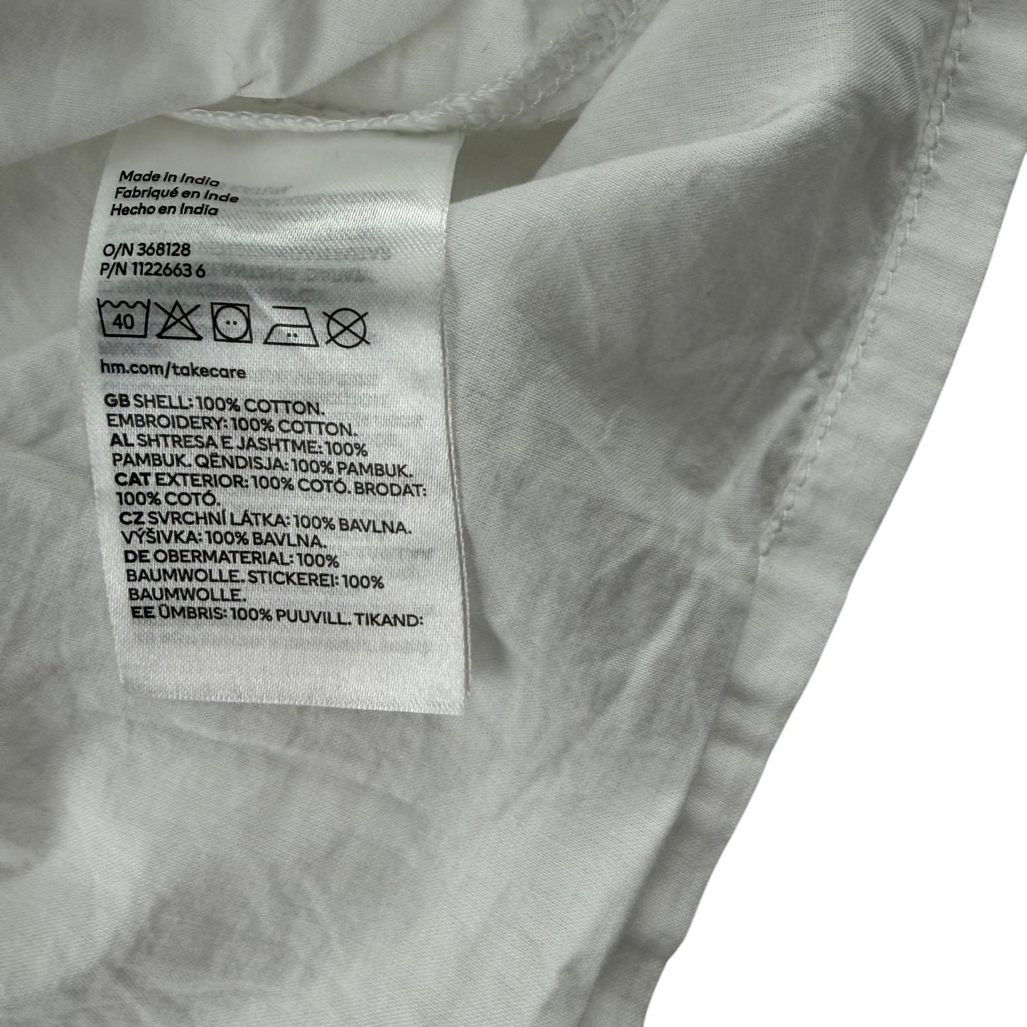H&M 6-7 years white blouse cotton