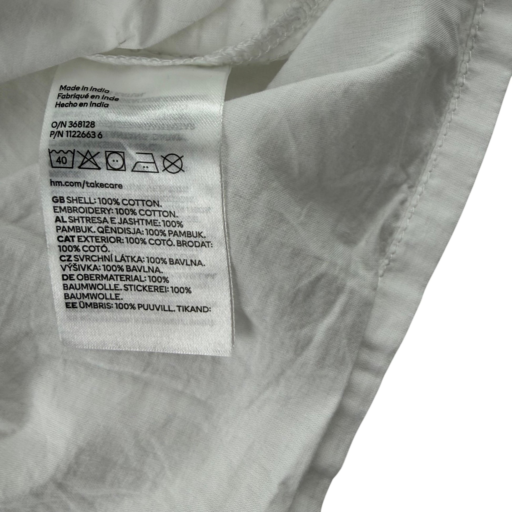 H&M 6-7 years white blouse cotton