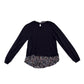 H&M 9-10 years black floral jumper blouse cotton
