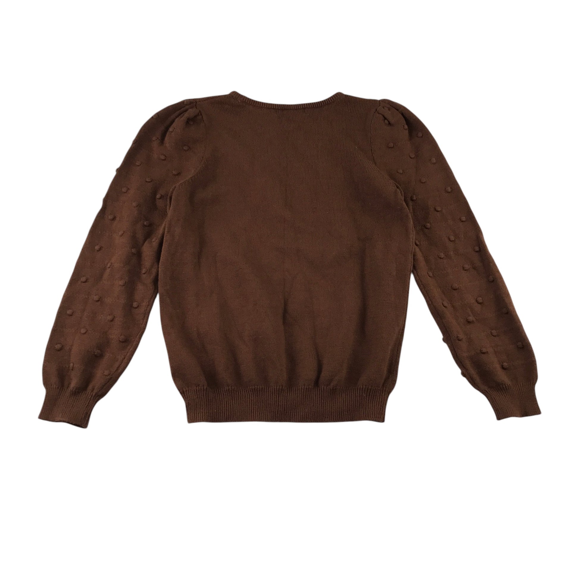 H&M 9-10 years brown jumper bauble detailed cotton