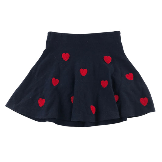 H&M 9-10 years navy love heart skirt cotton polyamide