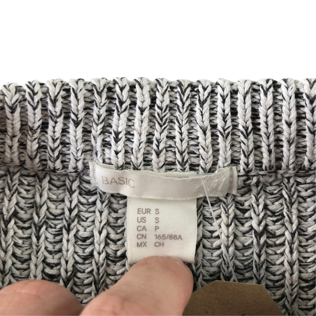 H&M S grey knit jumper acrylic cotton