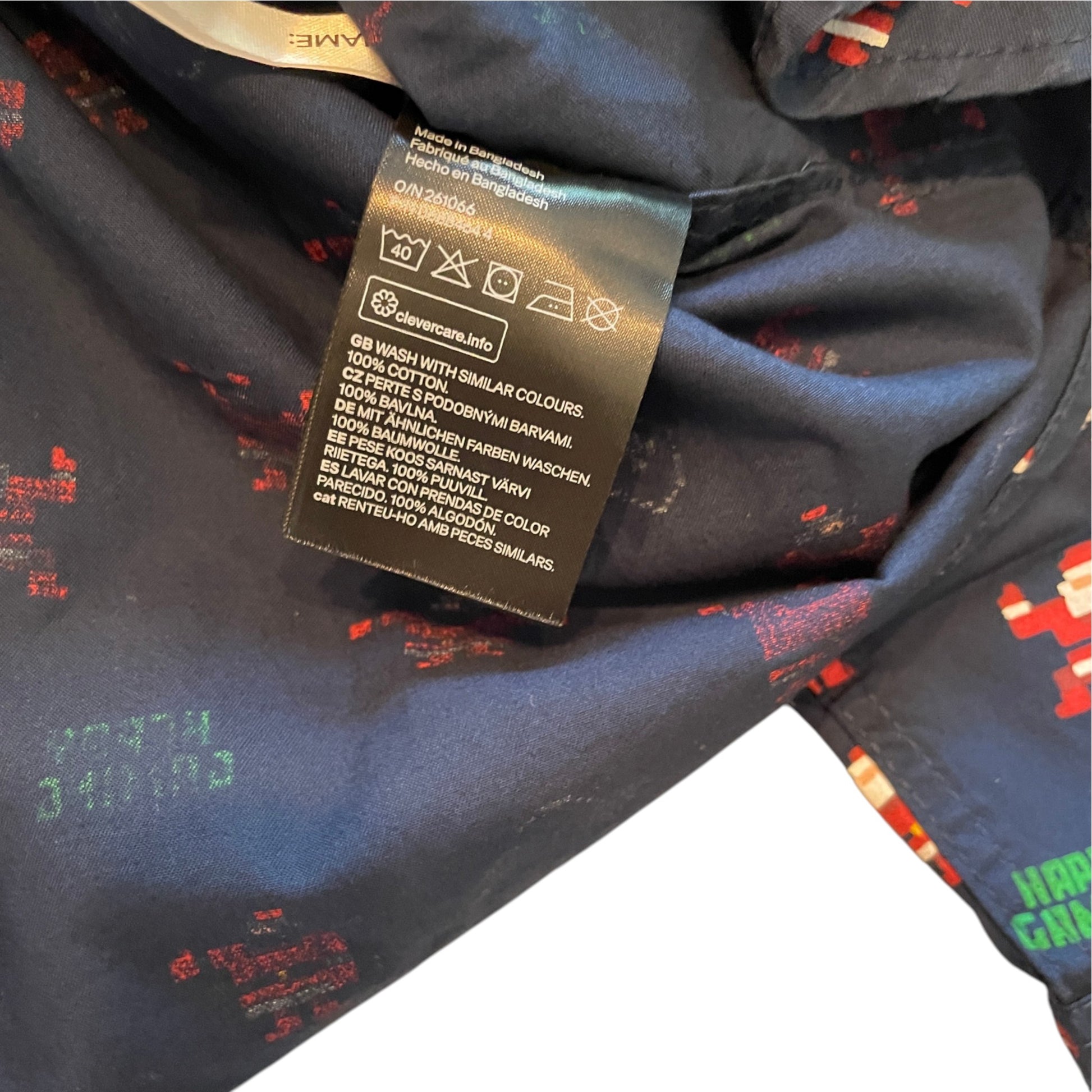 H&M 11-12 years navy blue cotton Christmas shirt
