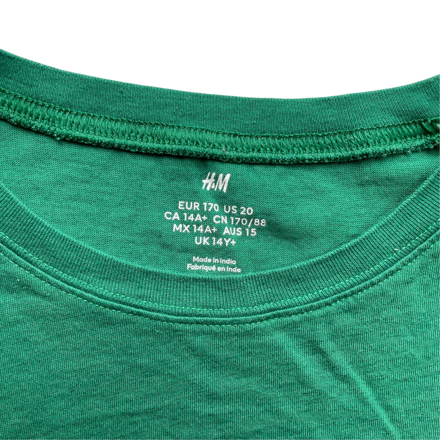 H&M 14-15 years green t-shirt Christmas Merry Mixmax cotton