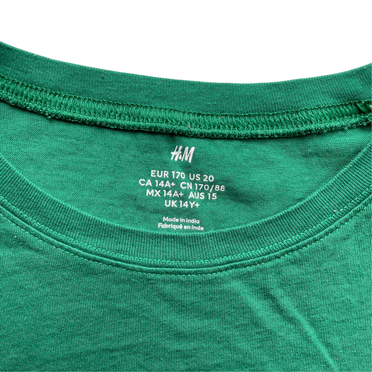 H&M 14-15 years green t-shirt Christmas Merry Mixmax cotton