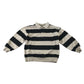 H&M 4-6 years cream and charcoal stripy collared sweater cotton polyester