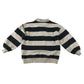 H&M 4-6 years cream and charcoal stripy collared sweater cotton polyester