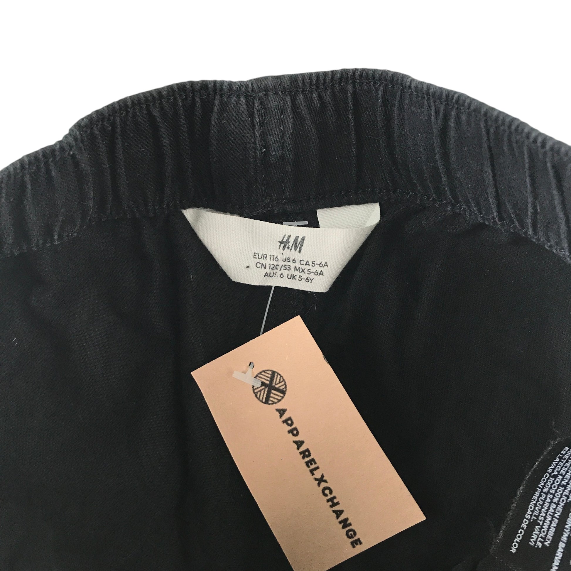 H&M 5-6 years black cotton combat trousers
