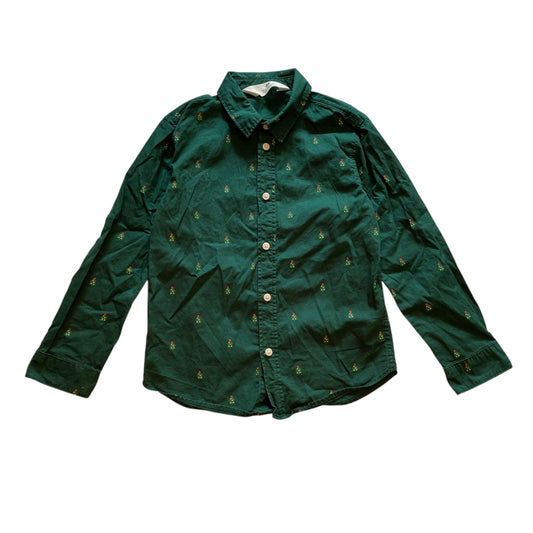 H&M 5-6 years green cotton Christmas shirt