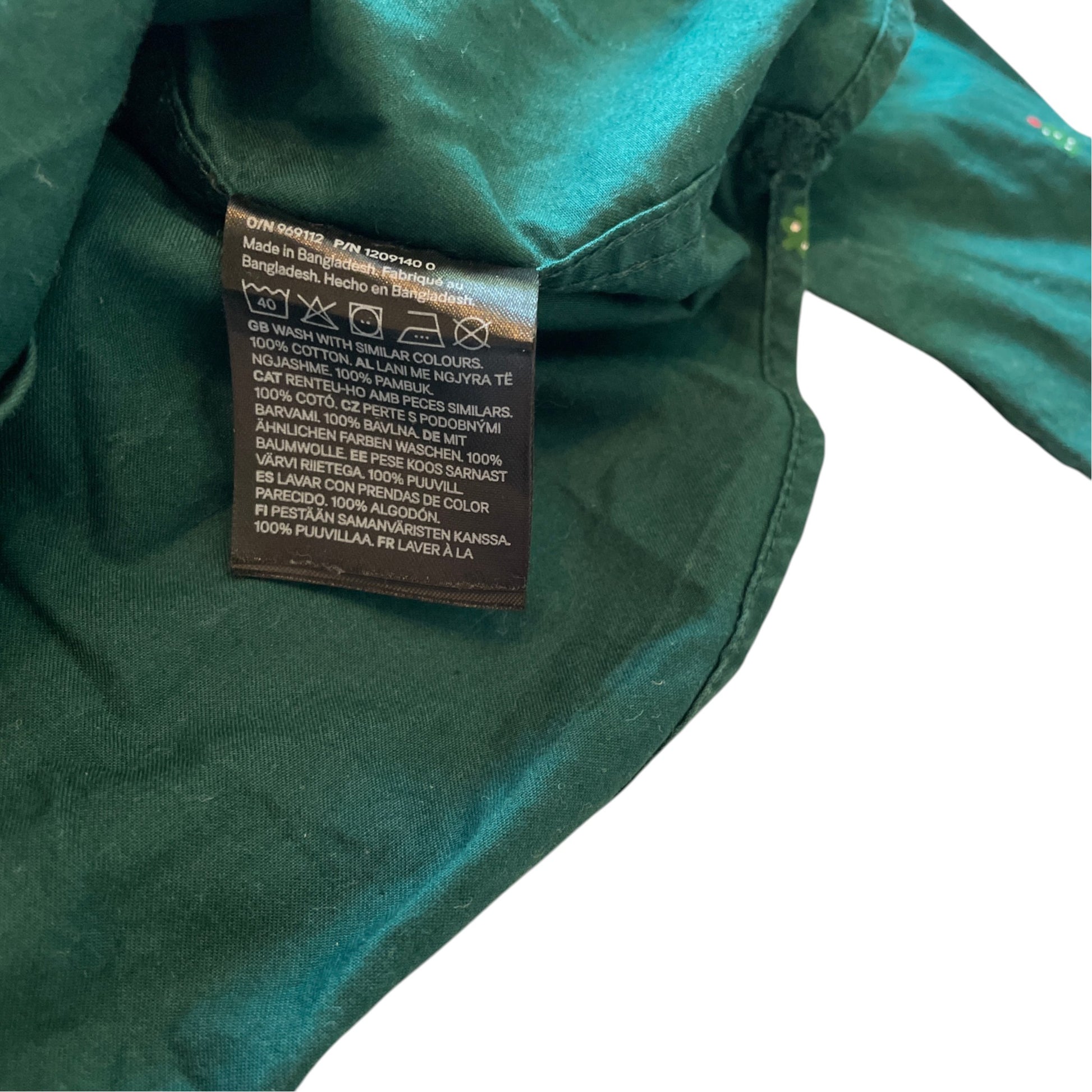 H&M 5-6 years green cotton Christmas shirt