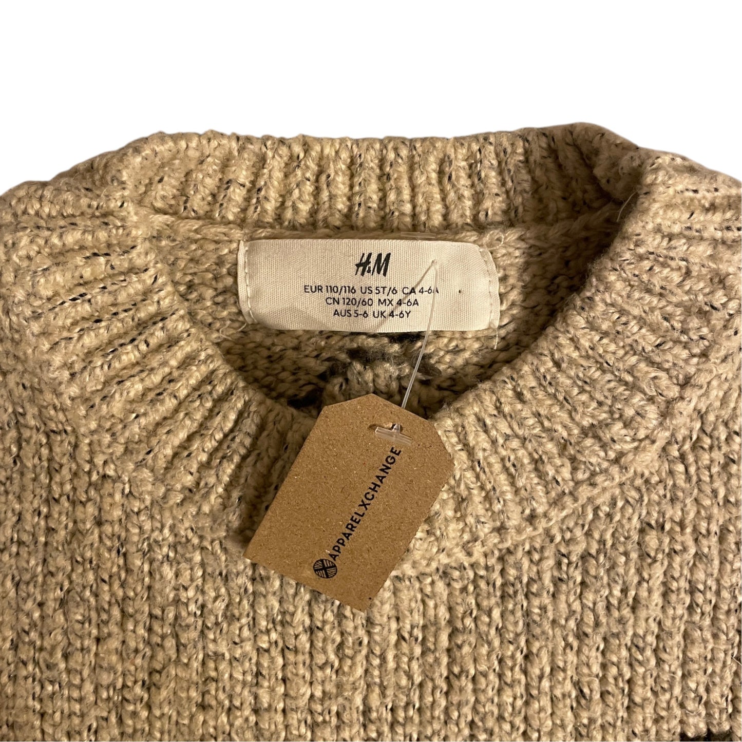 H&M 5-6 years warm grey forest jumper polyester acrylic cotton