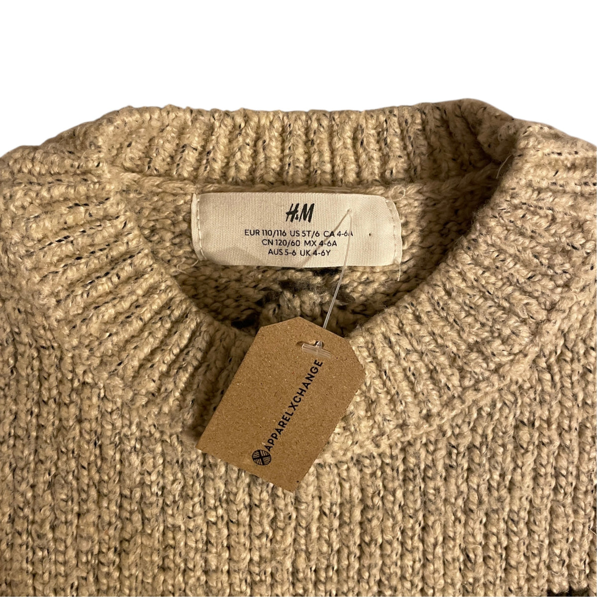 H&M 5-6 years warm grey forest jumper polyester acrylic cotton