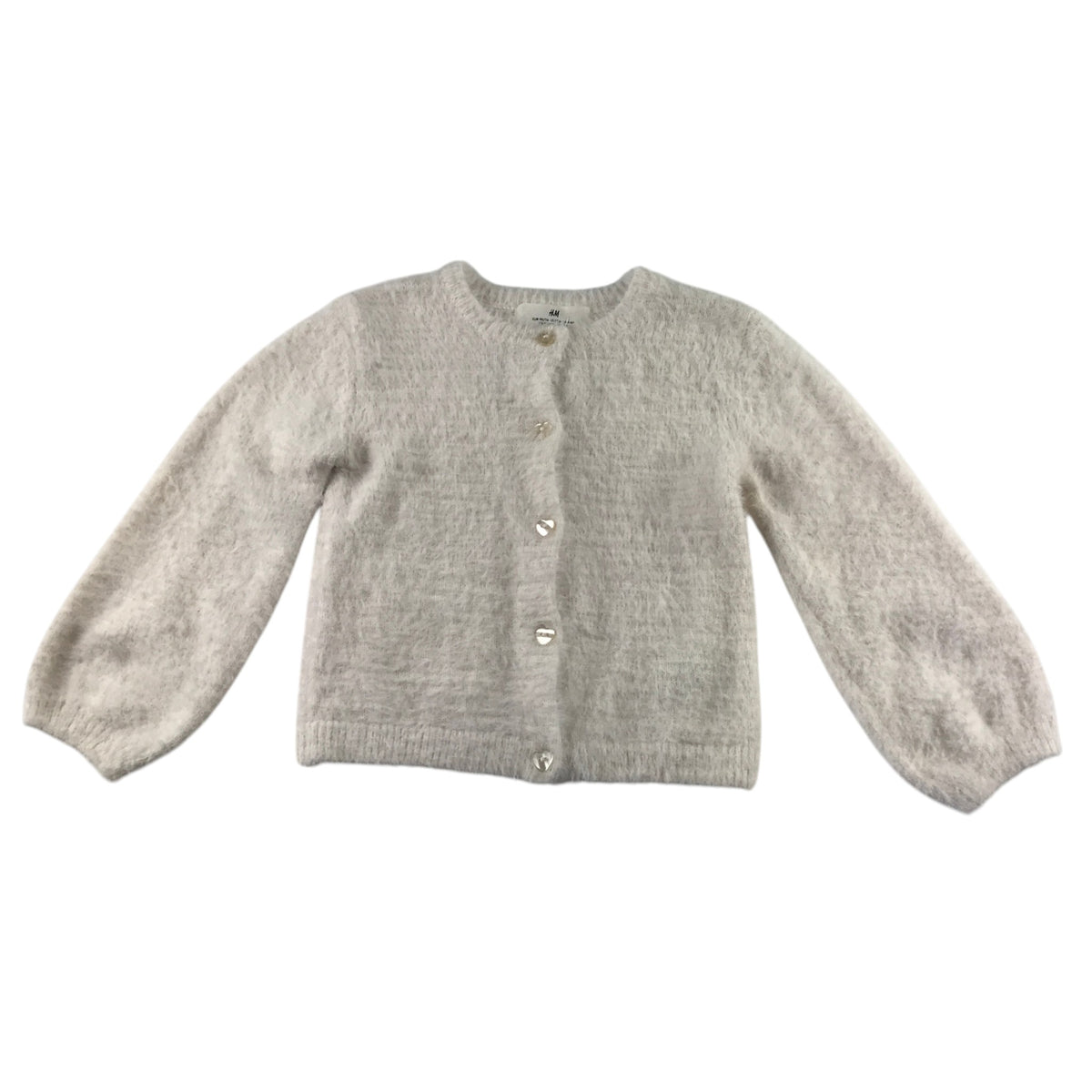 H&M 5-6 years white fluffy cardigan polyamide acrylic