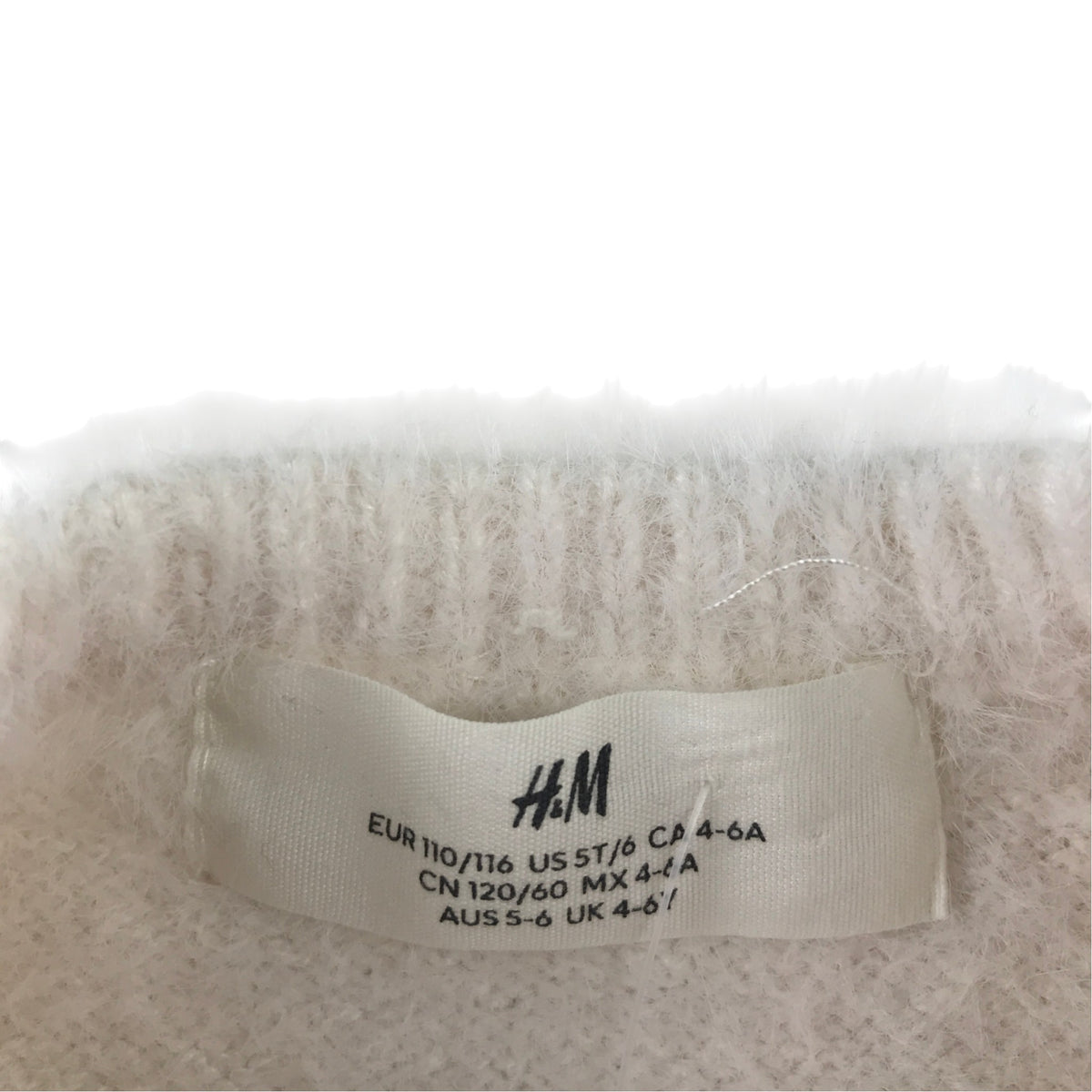 H&M 5-6 years white fluffy cardigan polyamide acrylic