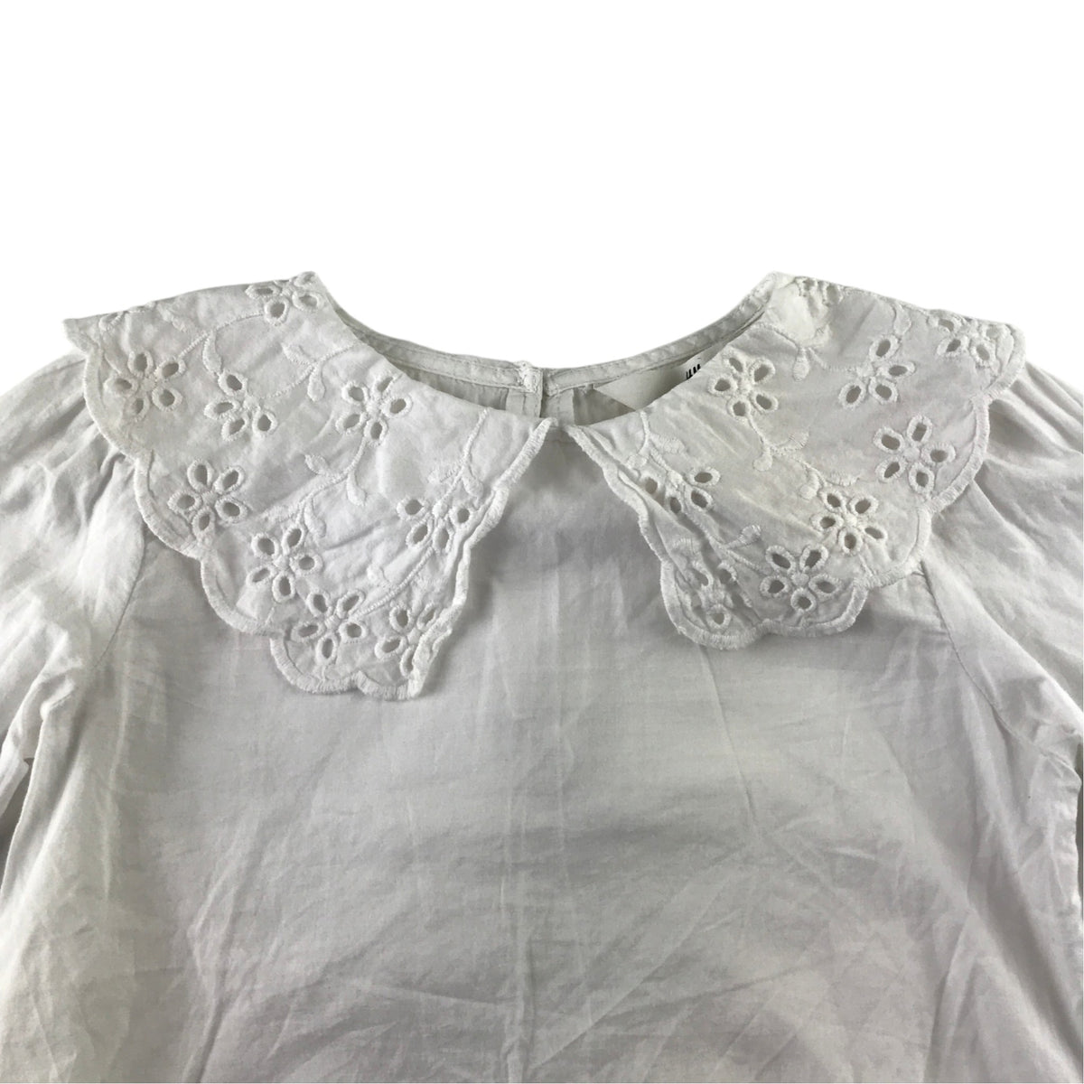 H&M 6-7 years white blouse pilgrim collar cotton