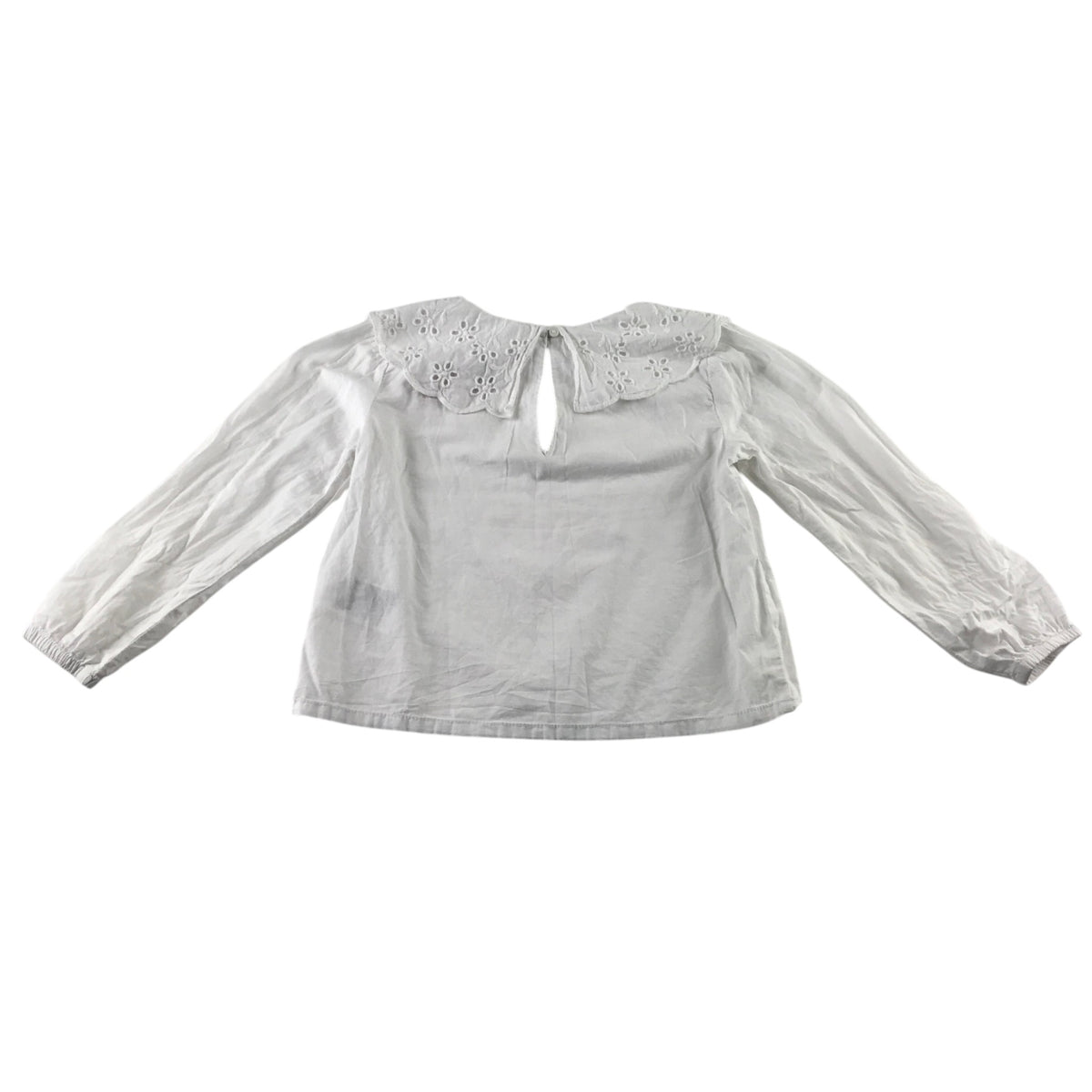 H&M 6-7 years white blouse pilgrim collar cotton