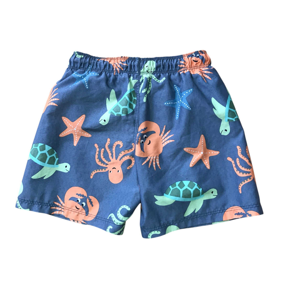 H&M 7-8 years blue swim trunks sea creatures polyester