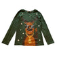 H&M 7-8 years green t-shirt Christmas cool reindeer print cotton