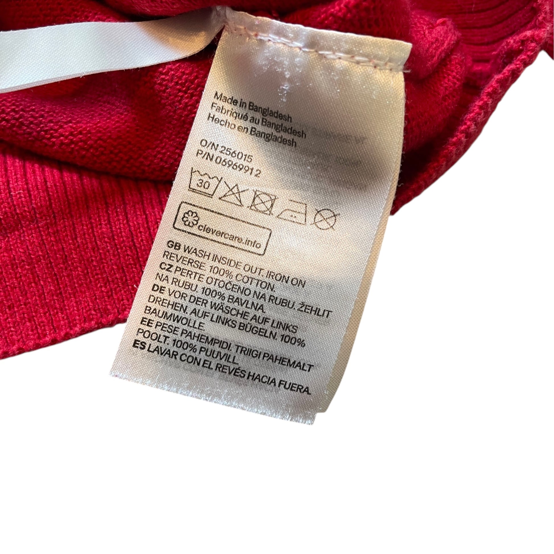 H&M 7-8 years red reindeer Christmas jumper cotton