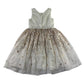 H&M 7-8 years white dress golden sequins and stars