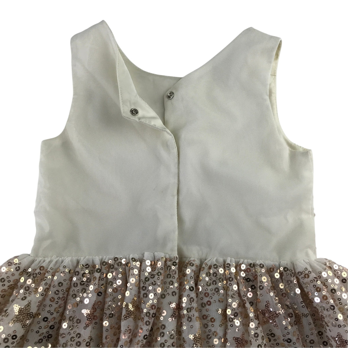 H&M 7-8 years white dress golden sequins and stars