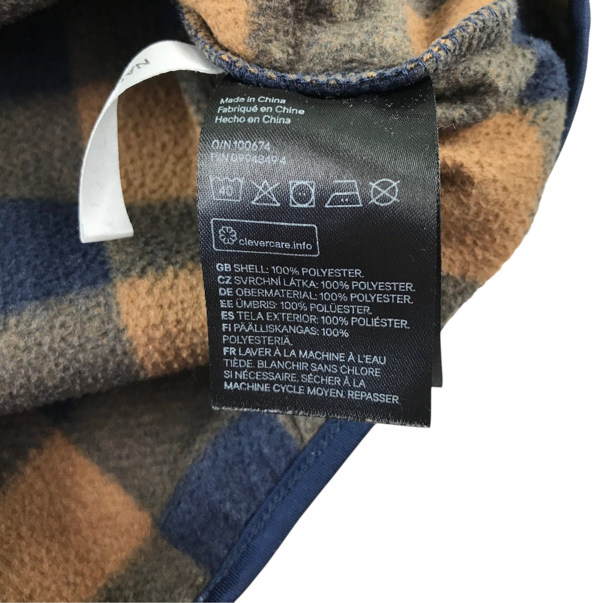 H&M 8-10 years brown and navy checked fleece