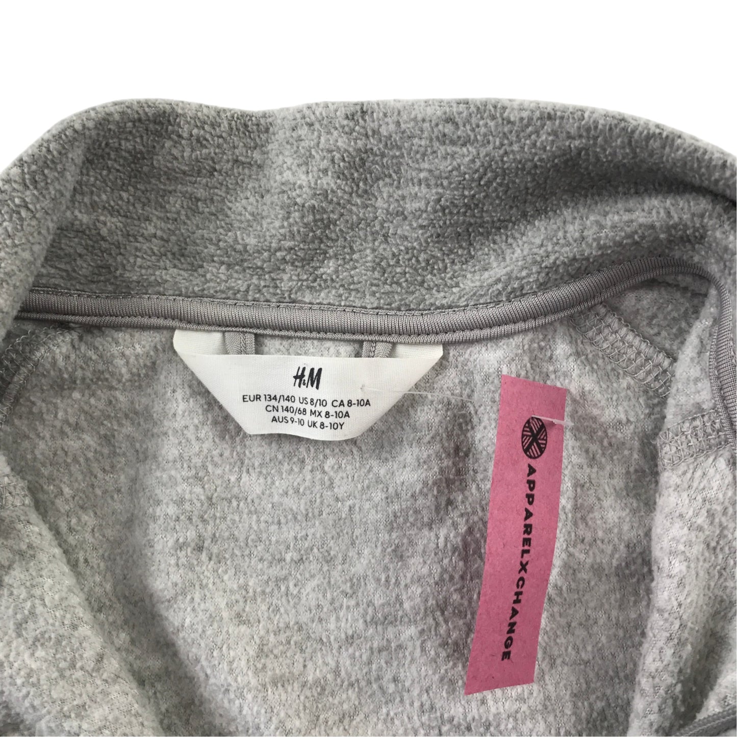 H&M 8-10 years grey fleece full zipper