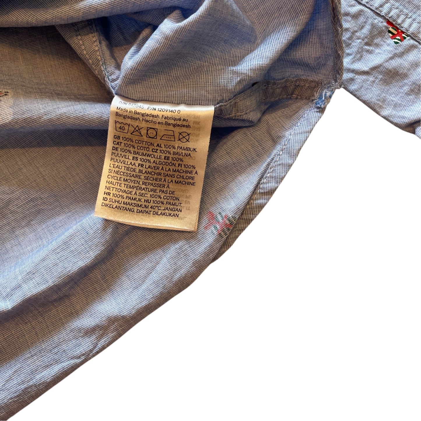 H&M 8-9 years light blue cotton Christmas shirt
