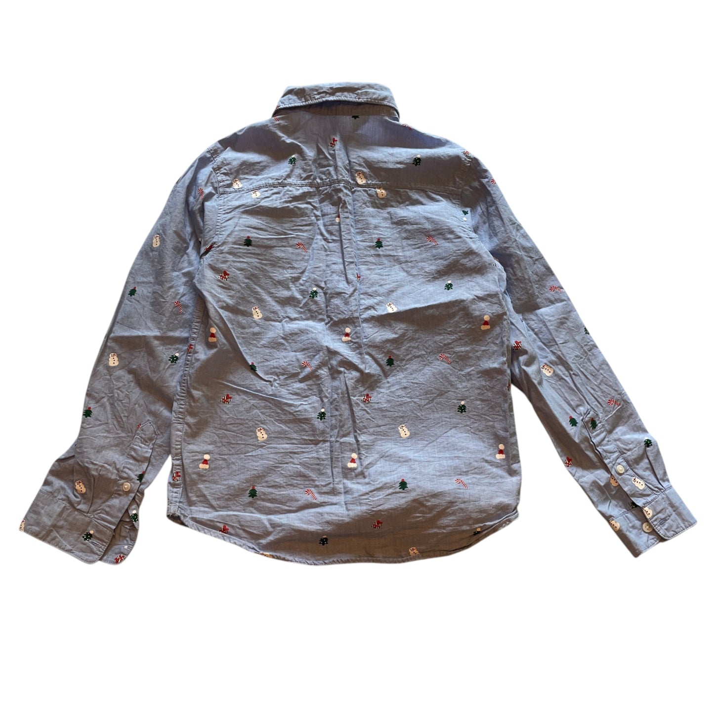 H&M 8-9 years light blue cotton Christmas shirt