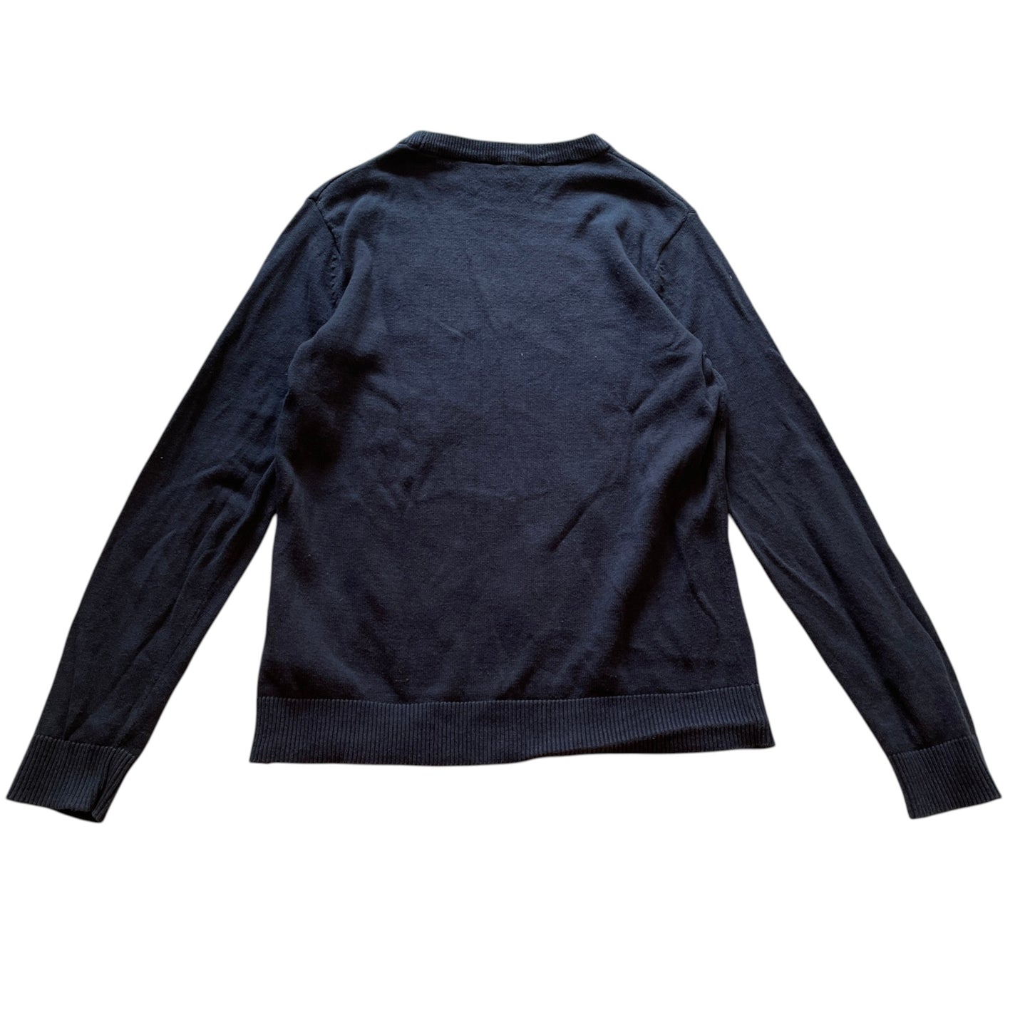 H&M 8-9 years navy blue snowboarding Santa Christmas jumper cotton