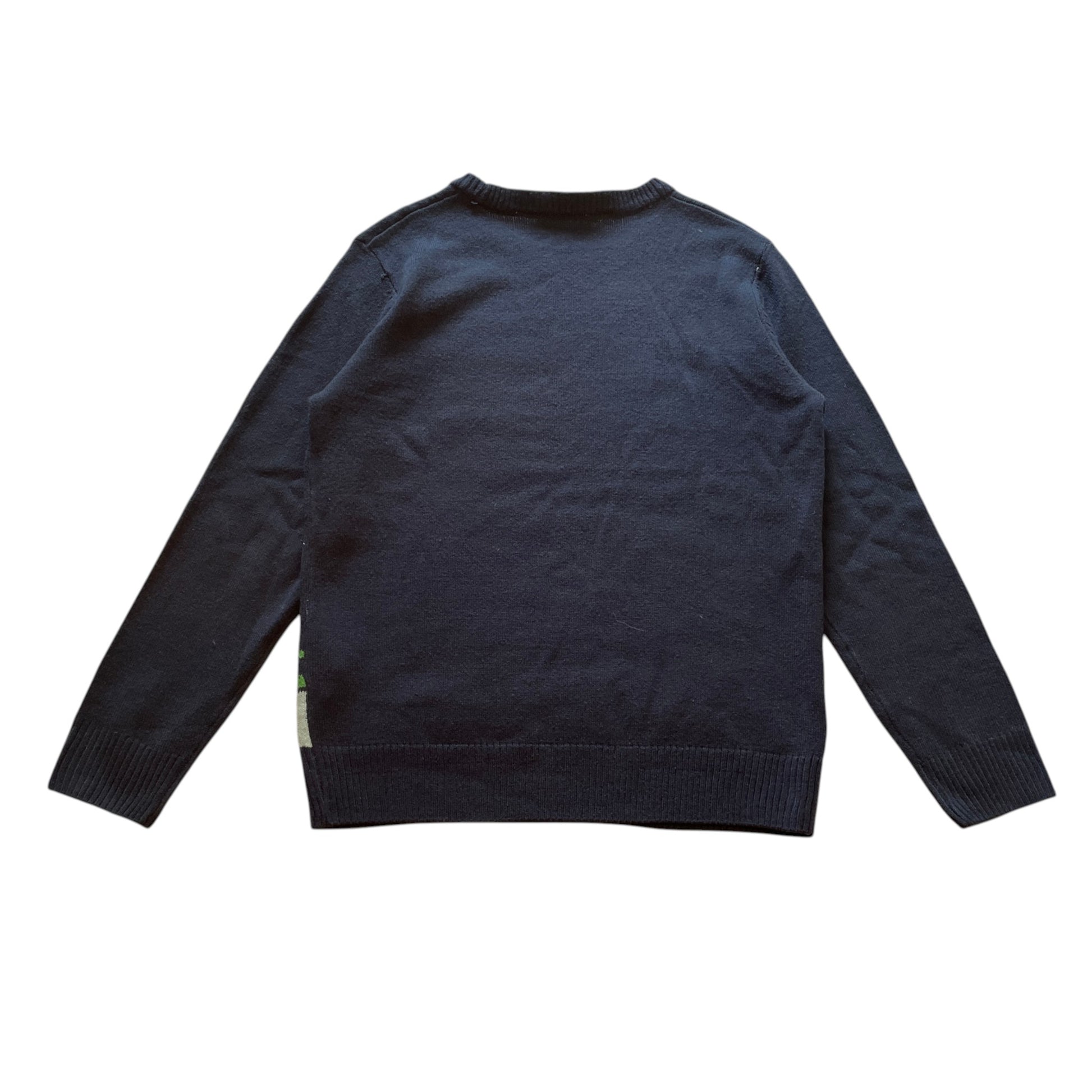 H&M 9-10 years navy blue gamer reindeer Christmas jumper acrylic