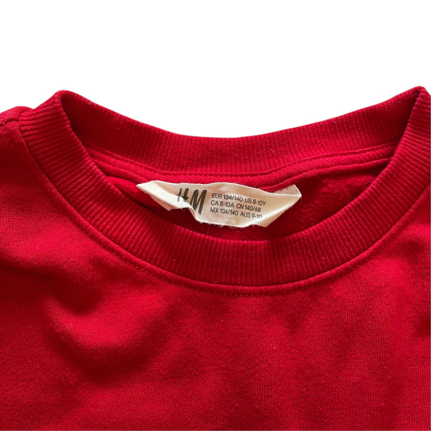 H&M 9-10 years red sequin dinosaur Christmas sweater cotton polyester
