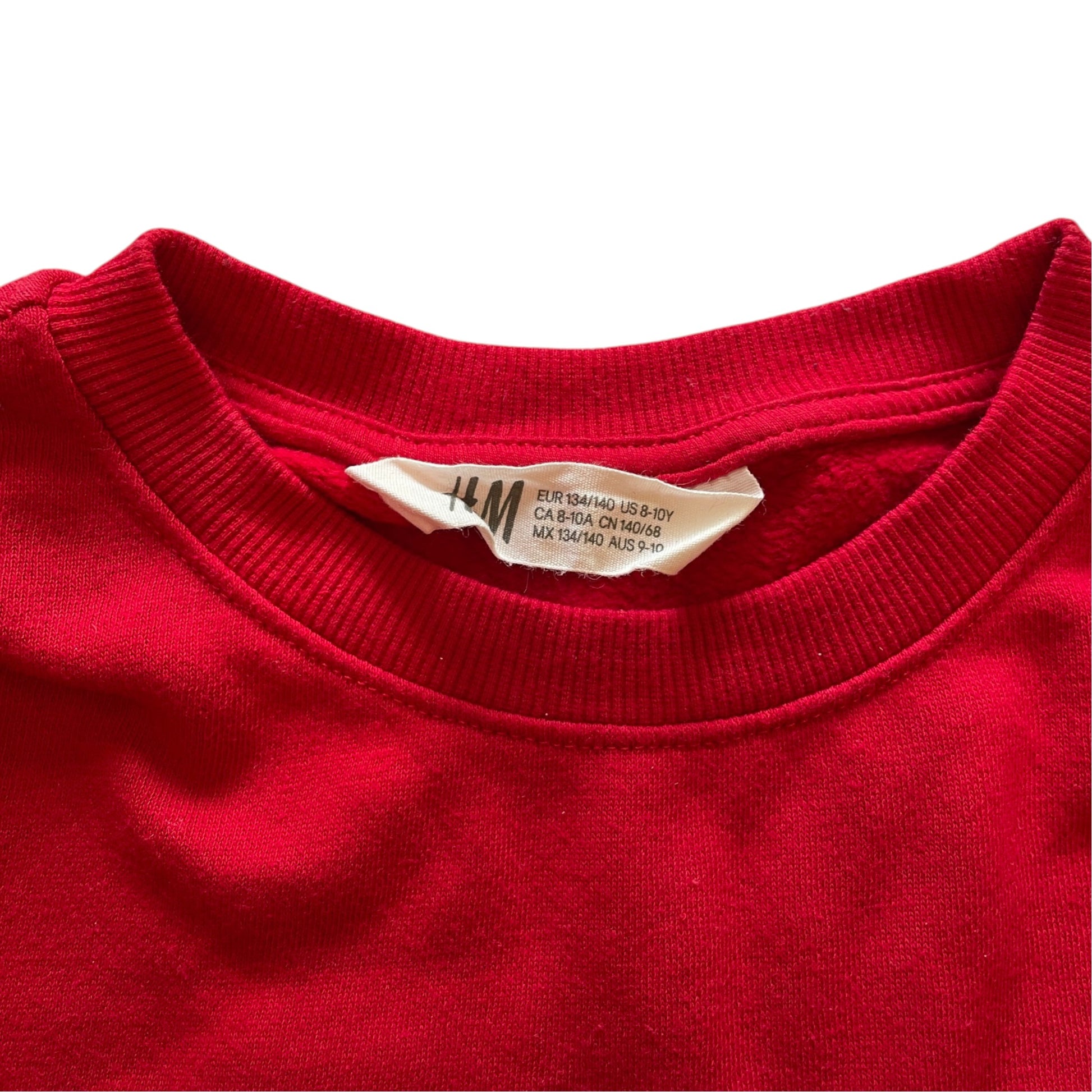 H&M 9-10 years red sequin dinosaur Christmas sweater cotton polyester