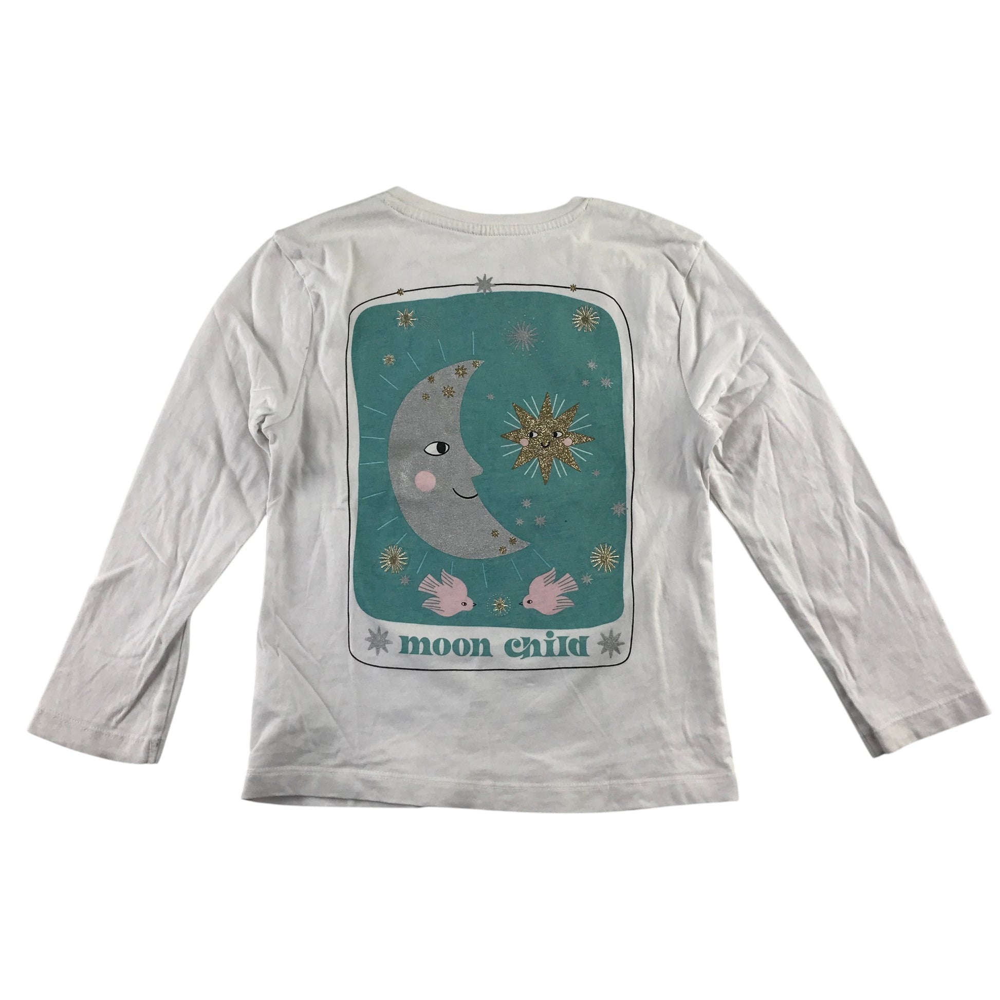 H&M and George summer bundle 6-7 years white celestial t-shirt and yellow shorts cotton