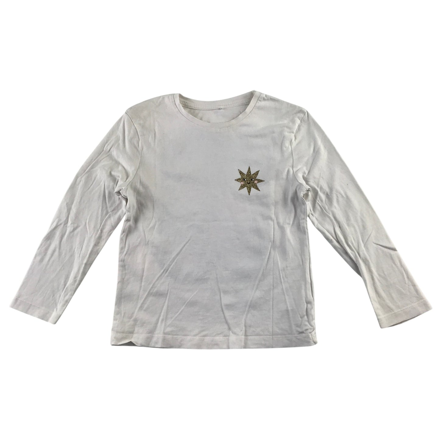 H&M and George summer bundle 6-7 years white celestial t-shirt and yellow shorts cotton