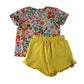 H&M and Matalan summer bundle 6-7 years multi-colour floral t-shirt and yellow shorts cotton