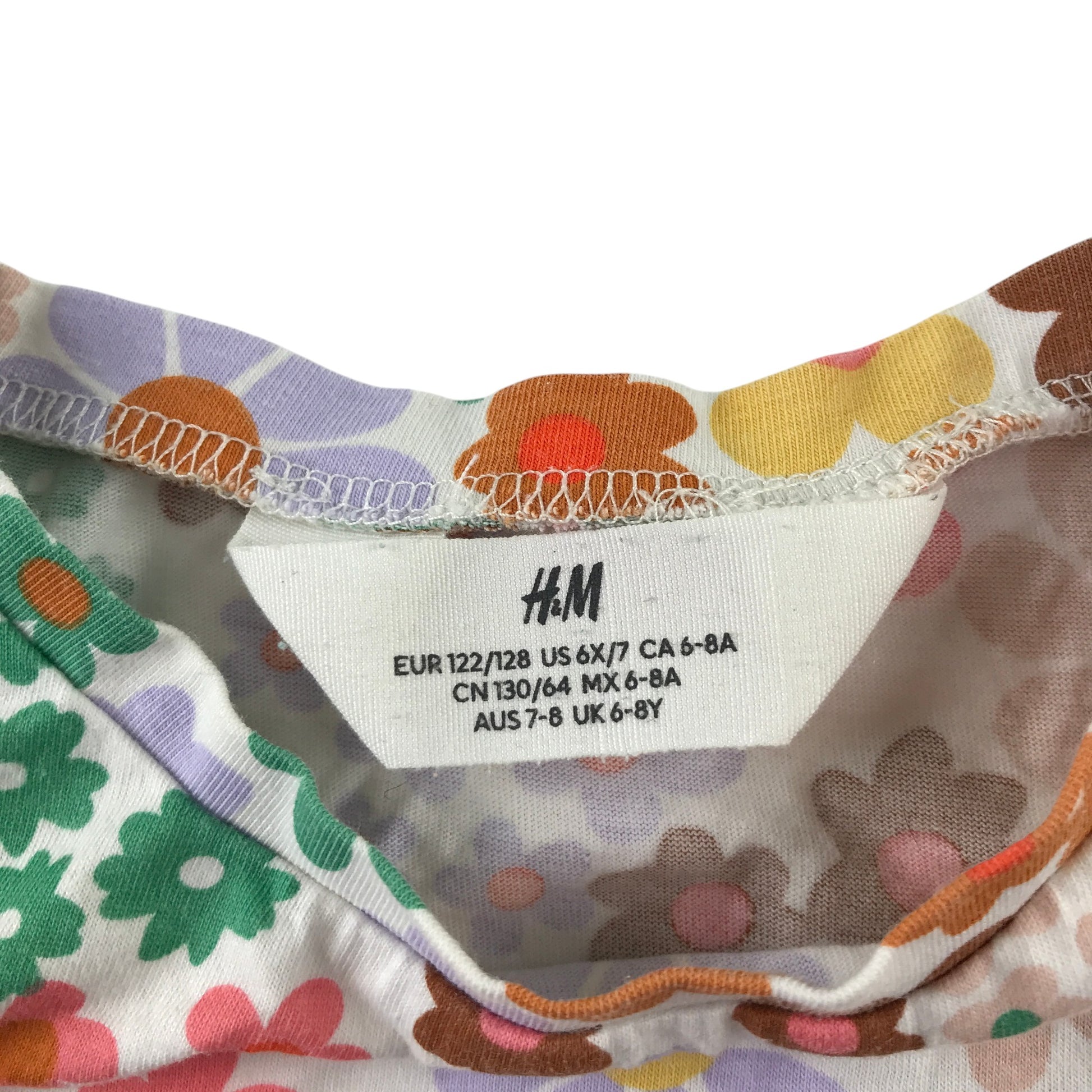 H&M and Matalan summer bundle 6-7 years multi-colour floral t-shirt and yellow shorts cotton