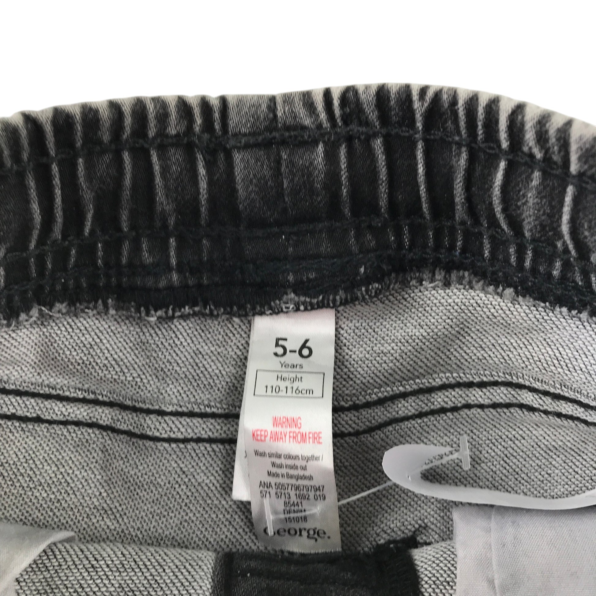H&M and George 5-6 years shorts bundle grey denim cotton polyester elastane
