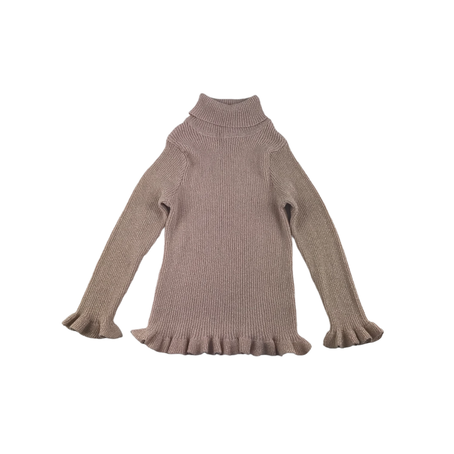 Primark Knitted Turtleneck Age 4 Pink Sparkly Long Sleeve